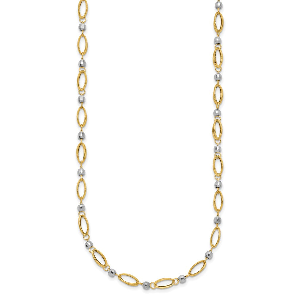 14K Bicolor Fantasie Mirror Perle Halskette