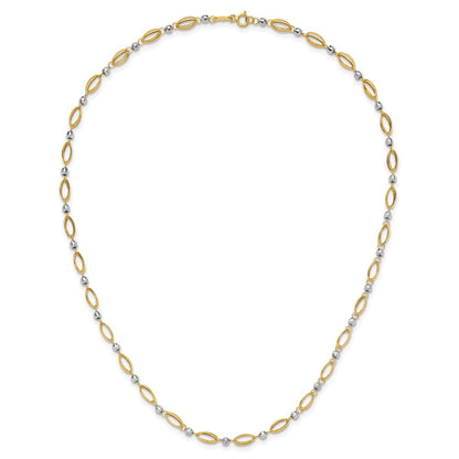 14K Bicolor Fantasie Mirror Perle Halskette