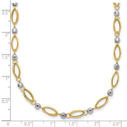 14K Bicolor Fantasie Mirror Perle Halskette