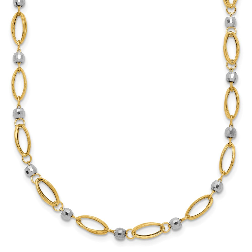 14K Bicolor Fantasie Mirror Perle Halskette