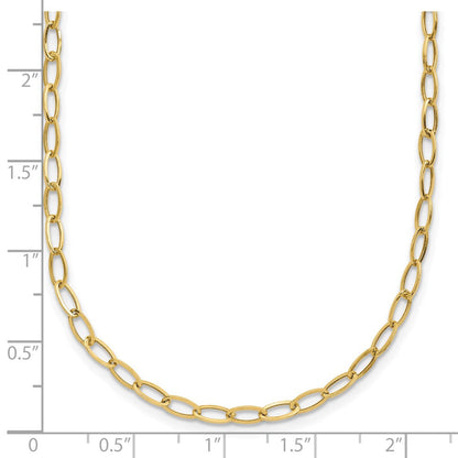 14K Gelbgold Oval Glieder Halskette