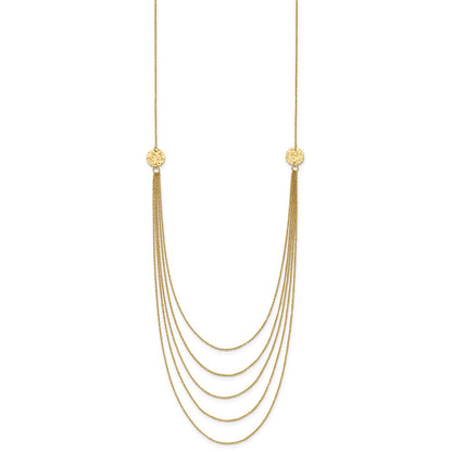 14K Gelbgold Five Strang Halskette