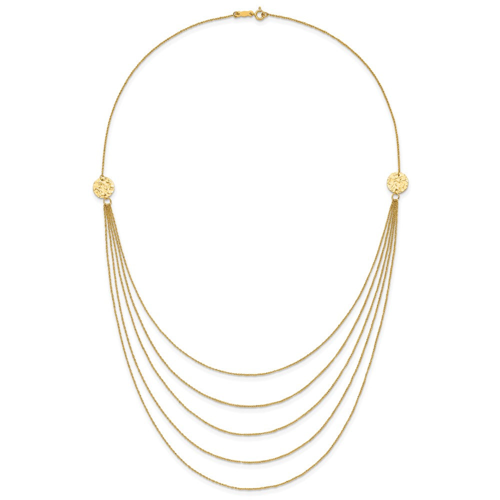 14K Gelbgold Five Strang Halskette