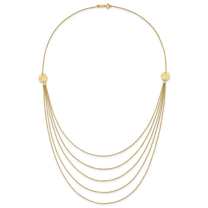 14K Gelbgold Five Strang Halskette