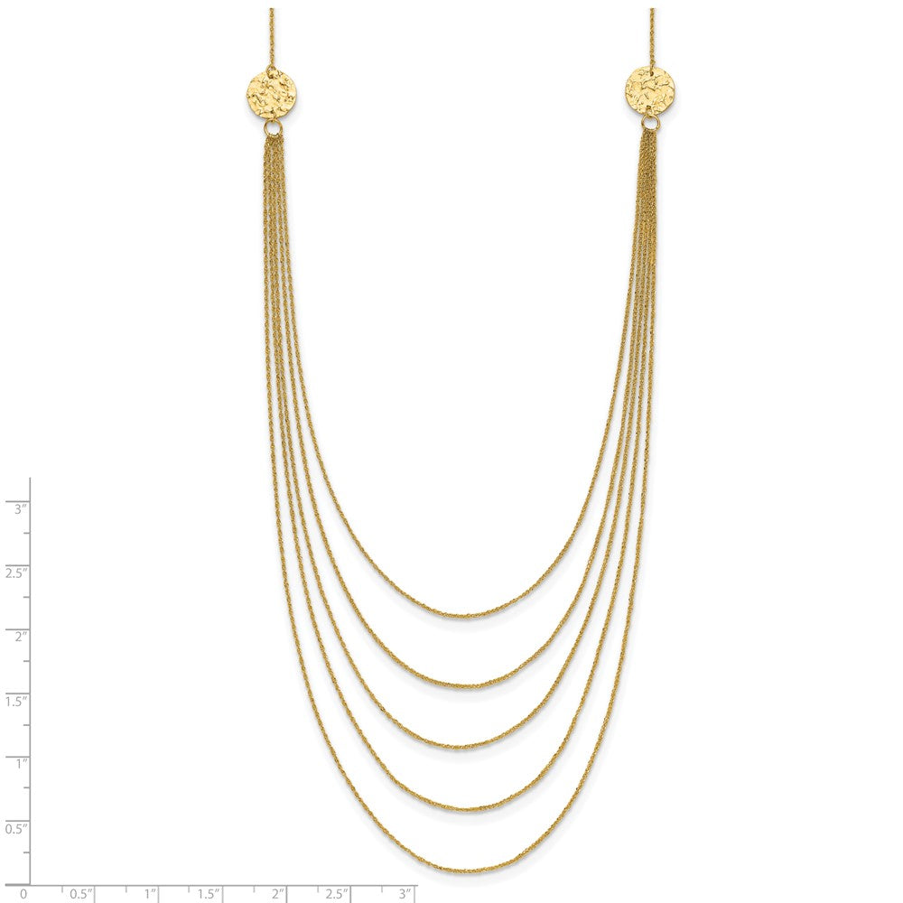 14K Gelbgold Five Strang Halskette