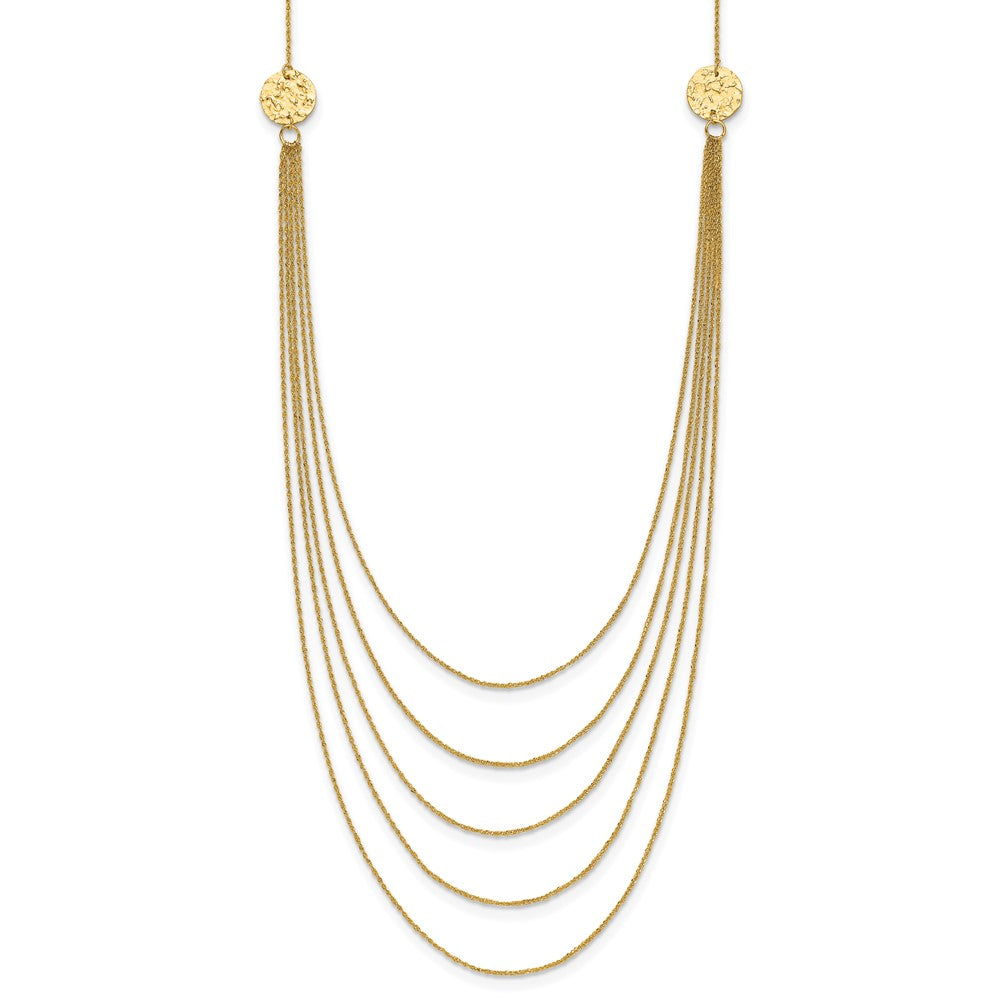 14K Gelbgold Five Strang Halskette