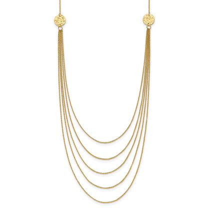 14K Gelbgold Five Strang Halskette