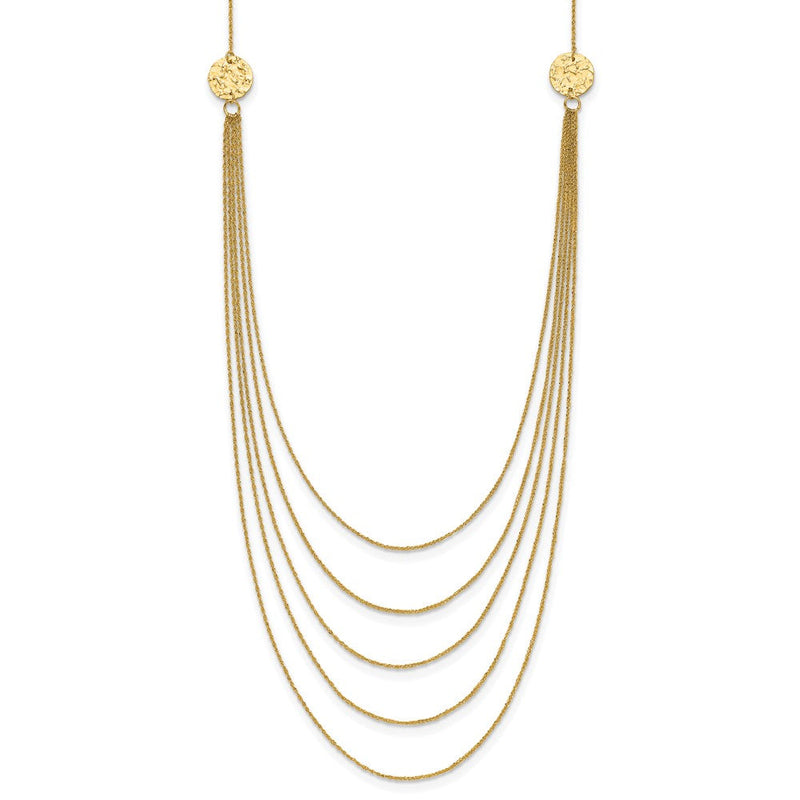 14K Gelbgold Five Strang Halskette