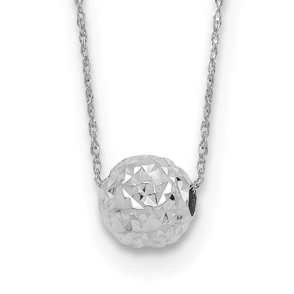 14K Weißgold Perle 18 Zoll Halskette