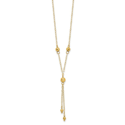 14K Gelbgold Perle Lariat mit 2 Zoll Verlängerung Halskette