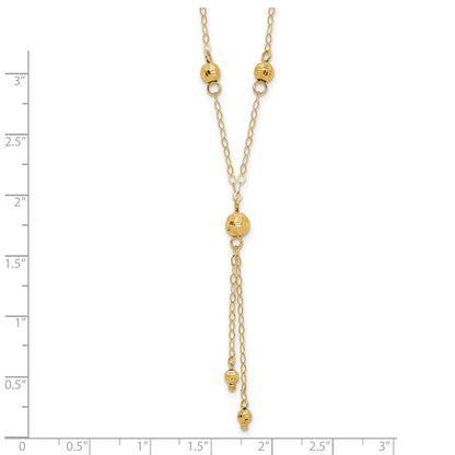 14K Gelbgold Perle Lariat mit 2 Zoll Verlängerung Halskette
