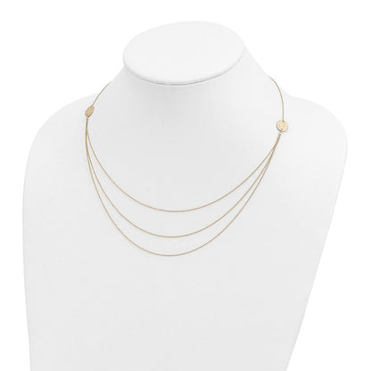 18 Zoll 14K 3 Layer Ropa Kette Texture Seite Kreise mit 2 Zoll Verlängerung Halskette