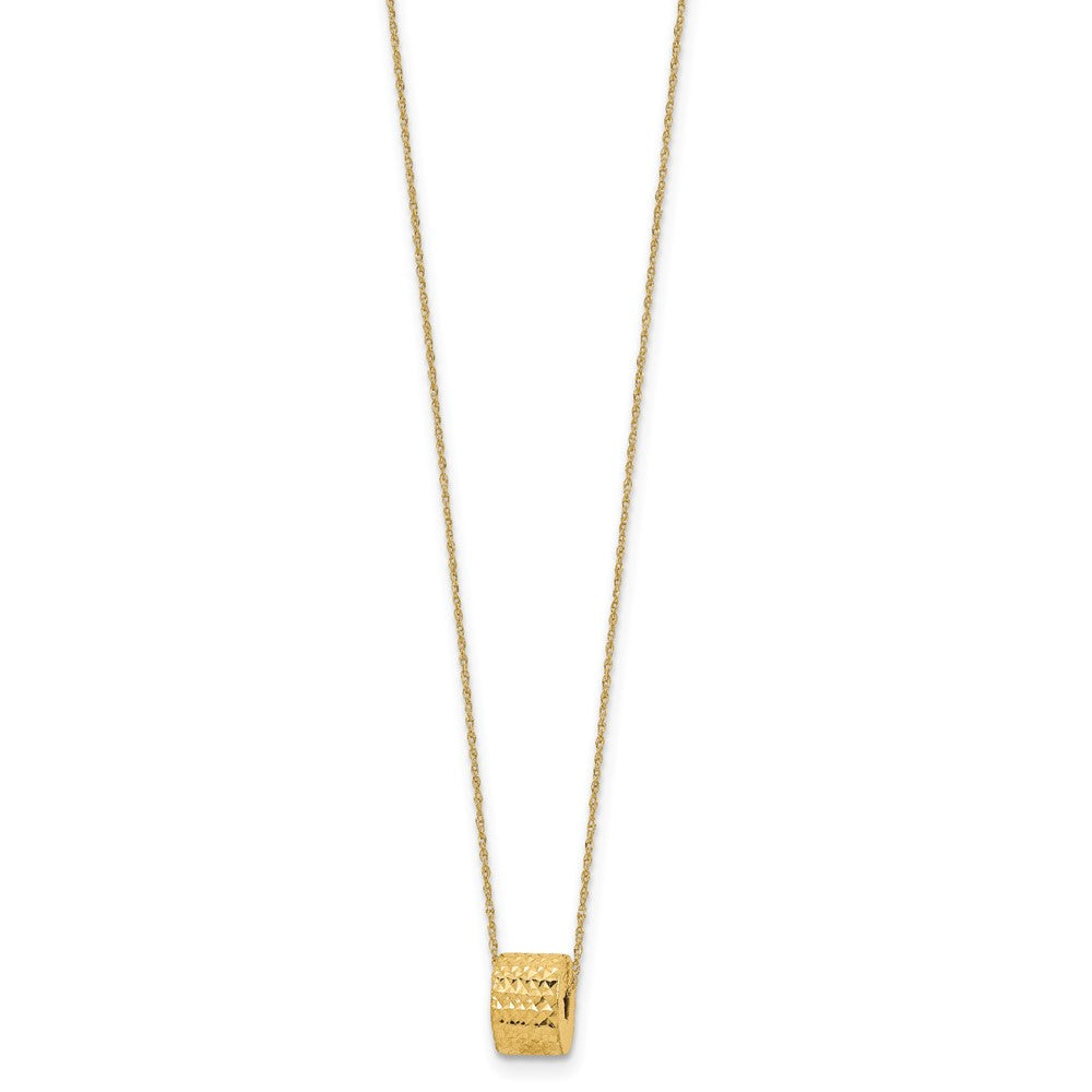 16.00 Zoll 14K Kordel Kette mit Barrel Perle 2 Zoll Verlängerung Halskette
