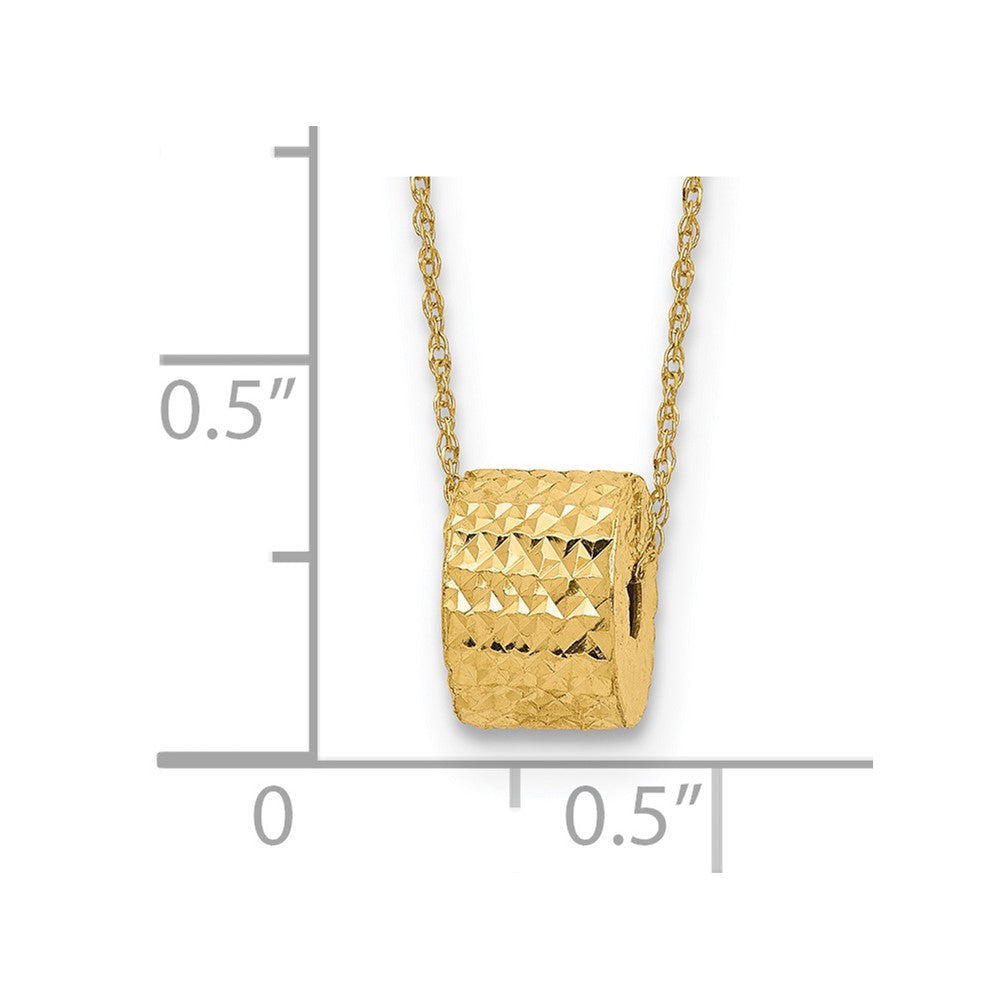 16.00 Zoll 14K Kordel Kette mit Barrel Perle 2 Zoll Verlängerung Halskette