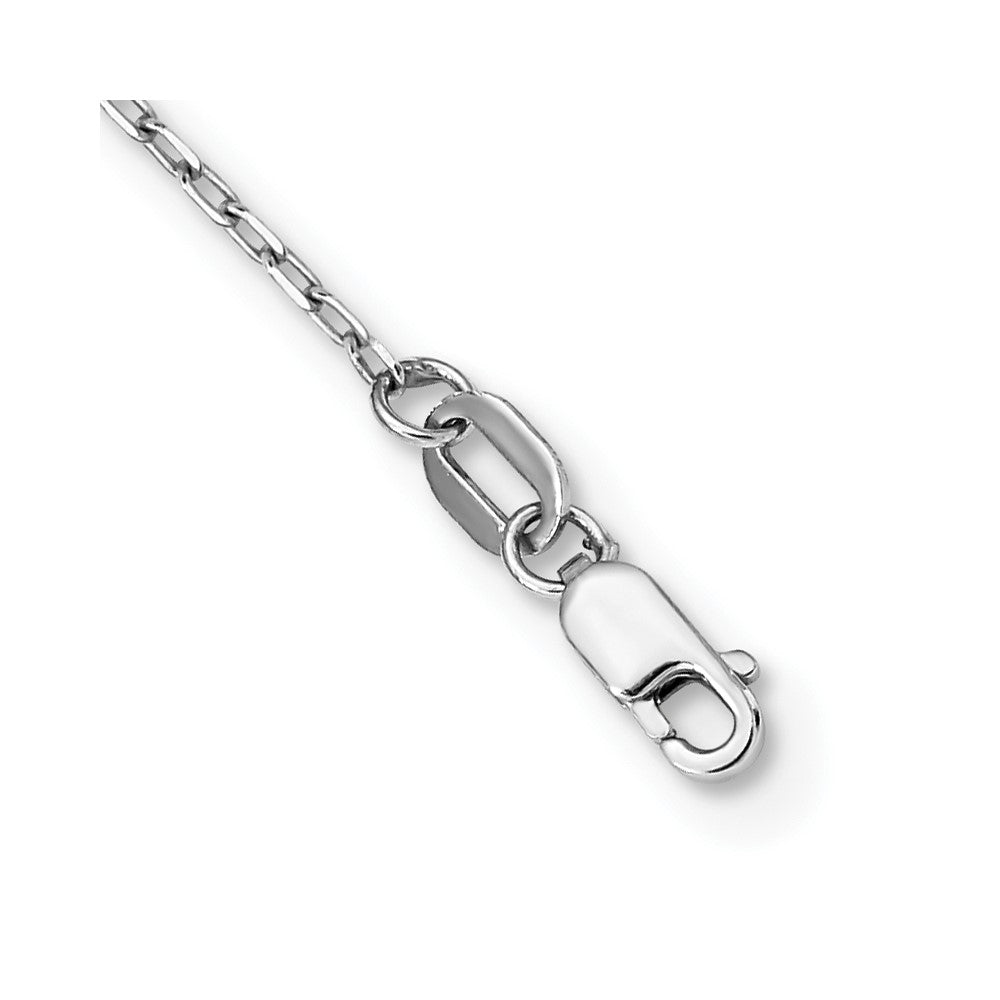 14K Weißgold Diamantiert 3mm Gekugelt Rosenkranz 24 Zoll Halskette