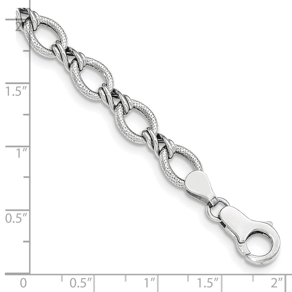 7 Zoll 14K Weißgold Fantasie Armband