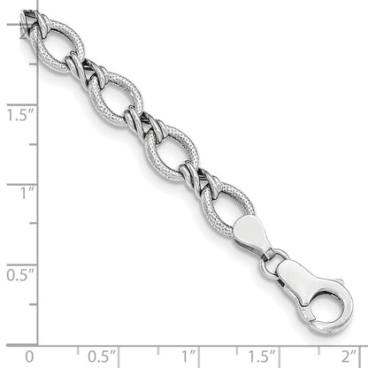 7 Zoll 14K Weißgold Fantasie Armband
