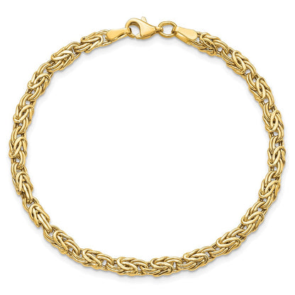 7.5 Zoll 14K Gold Poliert Fantasie Byzantiner Armband