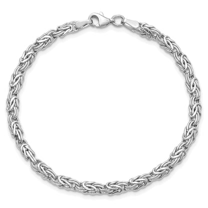 7.5 Zoll 14K Weißgold Poliert Fantasie Armband