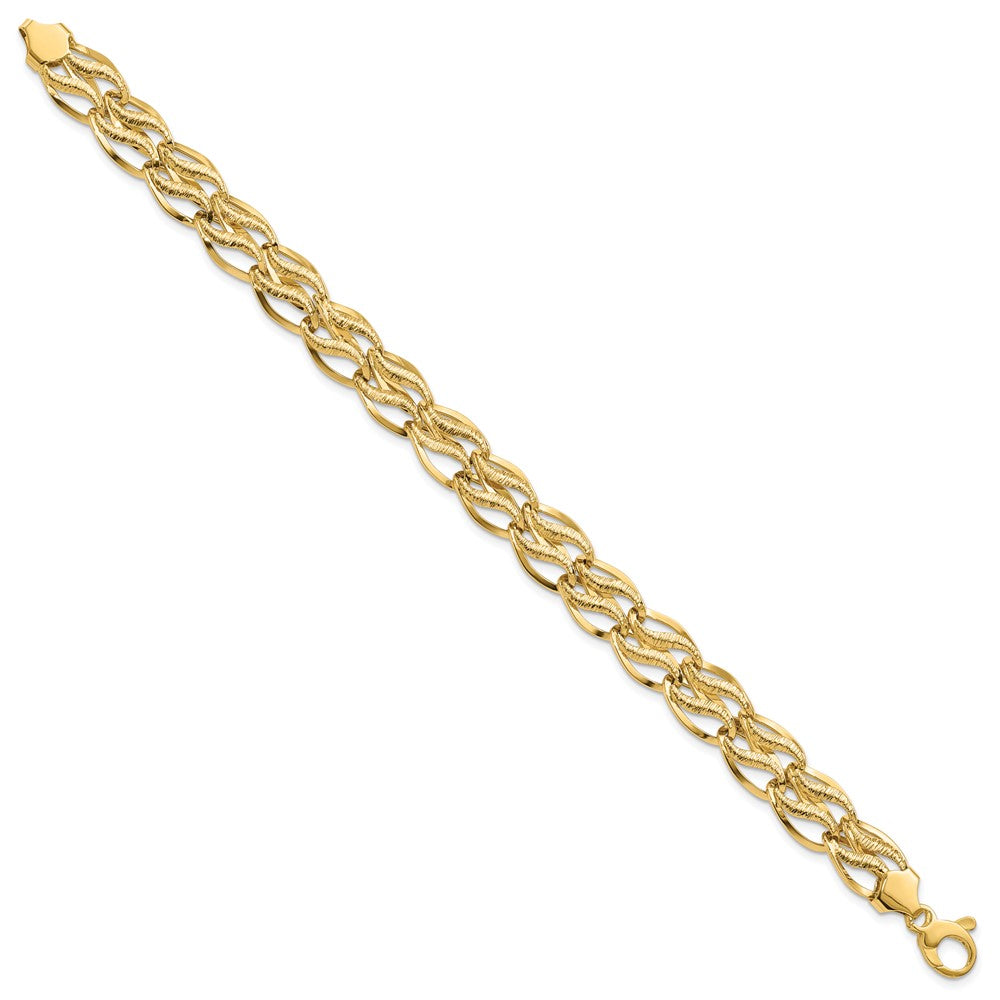 14K Gelbgold 8 Zoll Fantasieglieder Armband