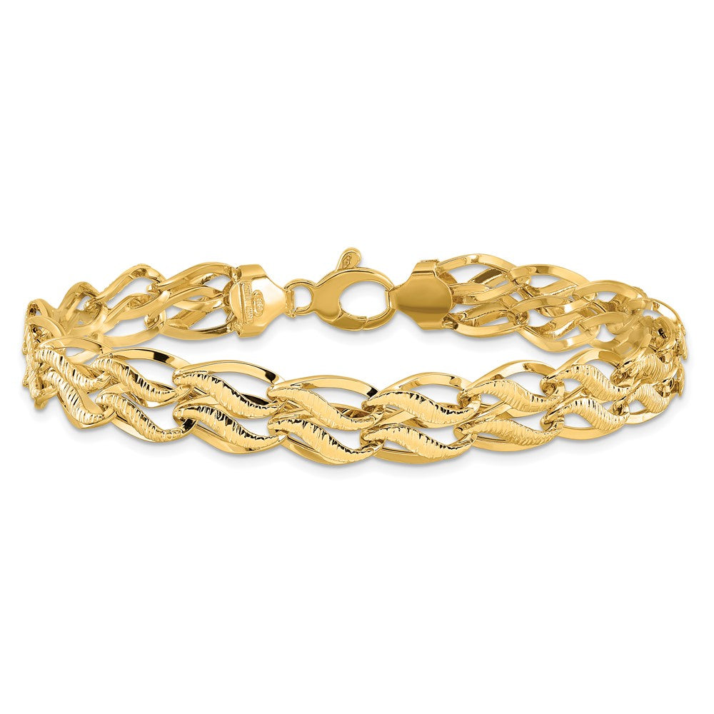 14K Gelbgold 8 Zoll Fantasieglieder Armband