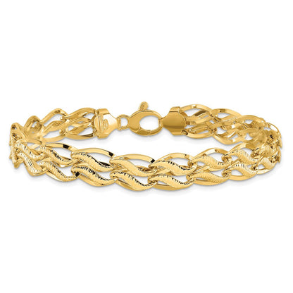 14K Gelbgold 8 Zoll Fantasieglieder Armband