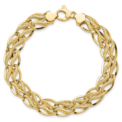 14K Gelbgold 8 Zoll Fantasieglieder Armband