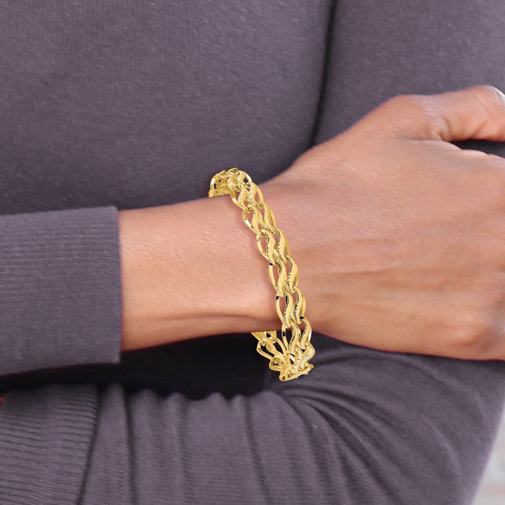 14K Gelbgold 8 Zoll Fantasieglieder Armband