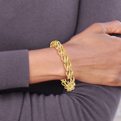 14K Gelbgold 8 Zoll Fantasieglieder Armband