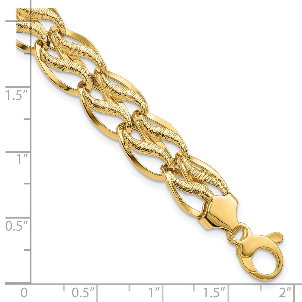 14K Gelbgold 8 Zoll Fantasieglieder Armband