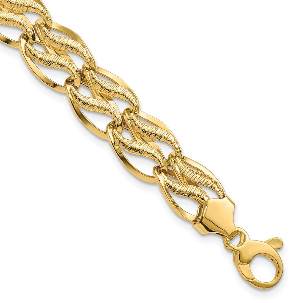 14K Gelbgold 8 Zoll Fantasieglieder Armband