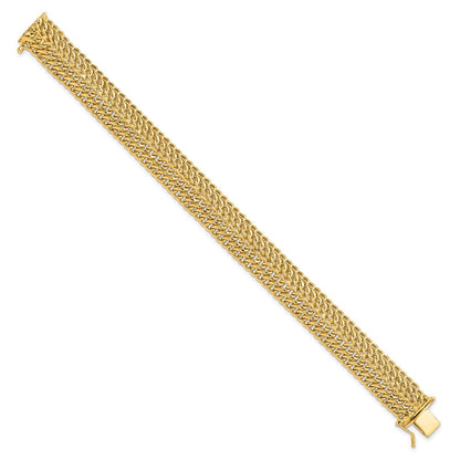 14K Gelbgold Poliert Fantasieglieder Gliederarmband