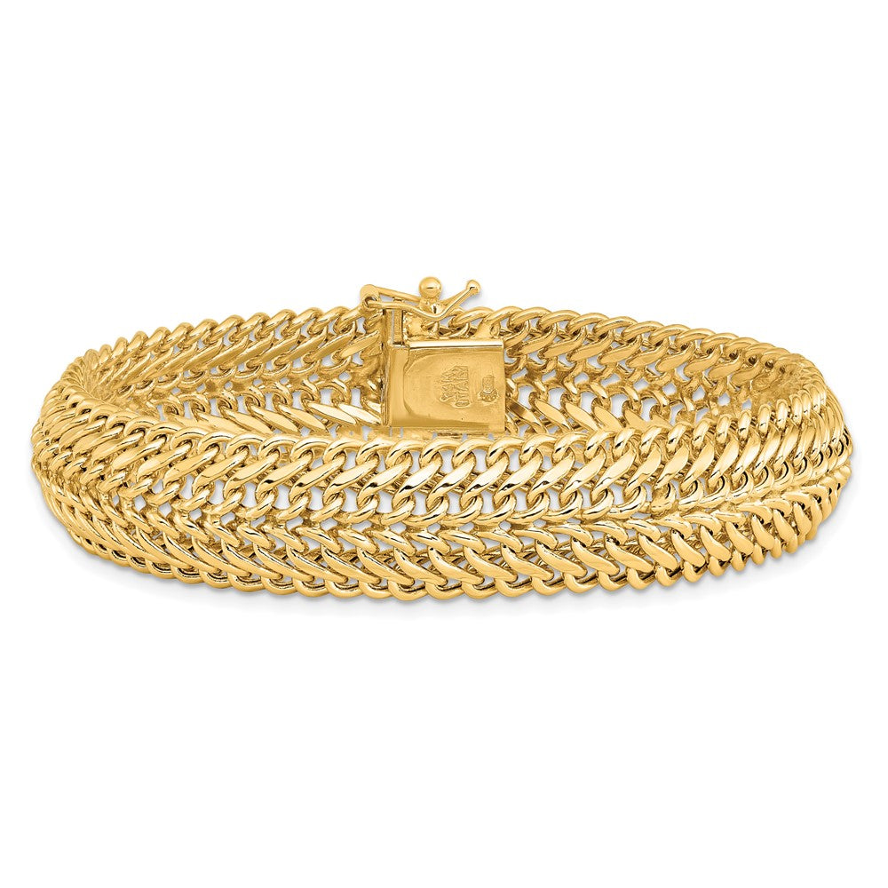 14K Gelbgold Poliert Fantasieglieder Gliederarmband