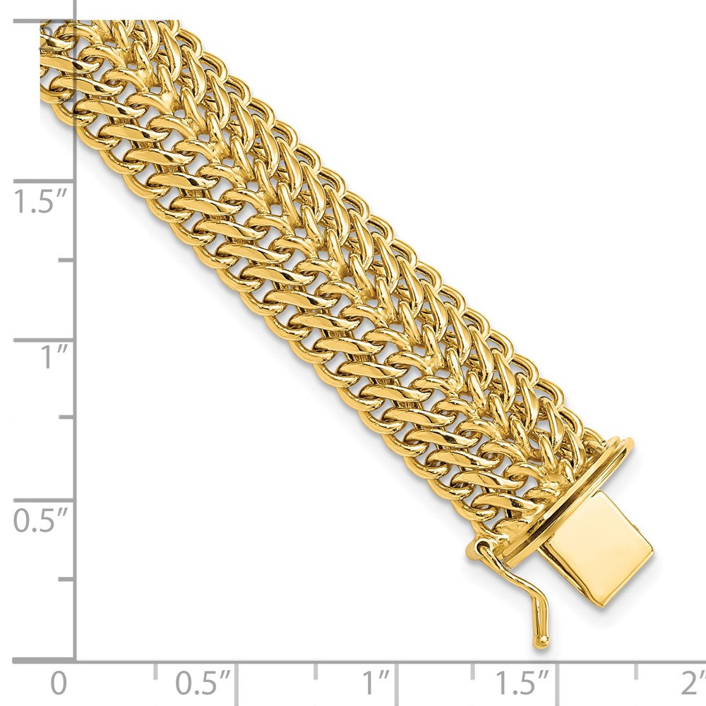 14K Gelbgold Poliert Fantasieglieder Gliederarmband