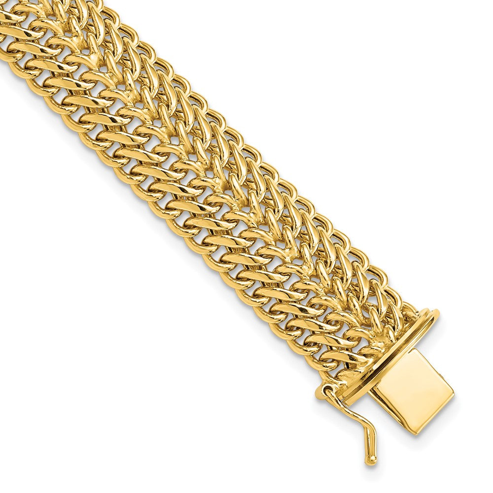 14K Gelbgold Poliert Fantasieglieder Gliederarmband