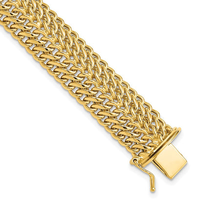 14K Gelbgold Poliert Fantasieglieder Gliederarmband