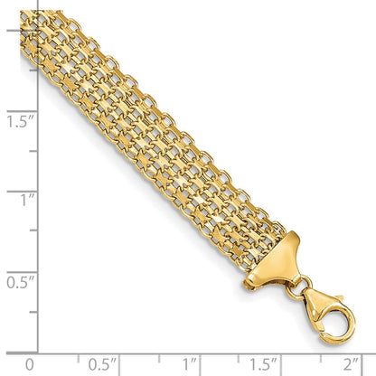 7.5 Zoll 14K Poliert 7.5 Zoll Fantasieglieder Armband