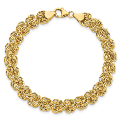 7.5 Zoll 14K Poliert 7.5 Zoll Kreis Fantasieglieder Armband