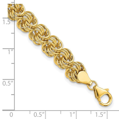7.5 Zoll 14K Poliert 7.5 Zoll Kreis Fantasieglieder Armband