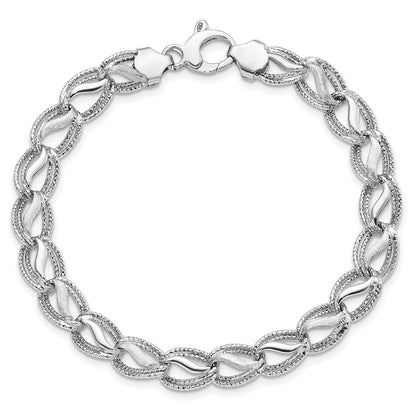 7.5 Zoll 14K Weißgold Diamantiert Armband