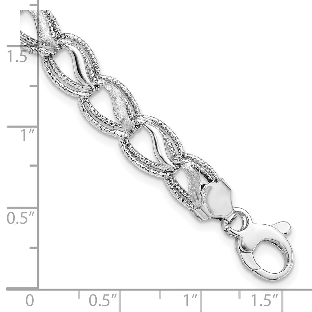 7.5 Zoll 14K Weißgold Diamantiert Armband