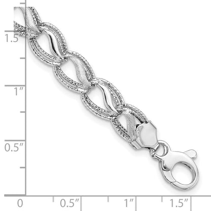 7.5 Zoll 14K Weißgold Diamantiert Armband
