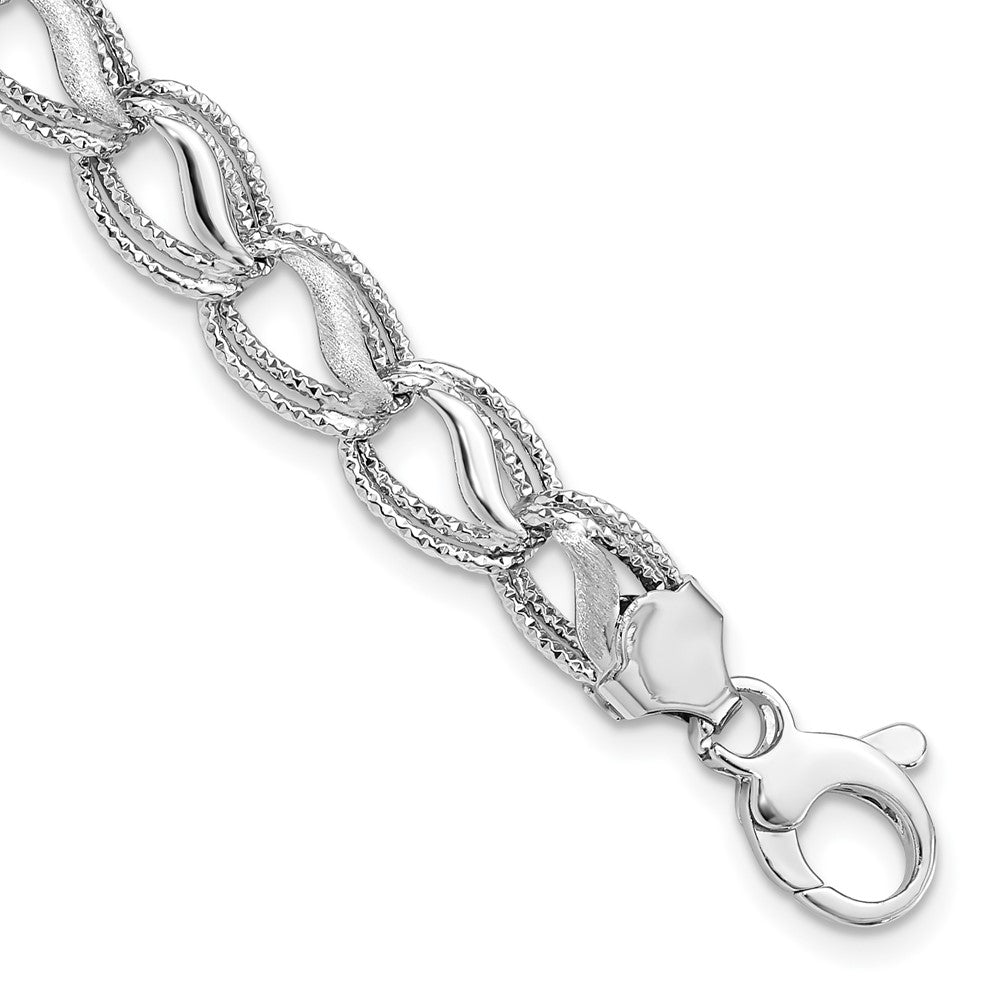 7.5 Zoll 14K Weißgold Diamantiert Armband