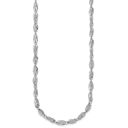 14K Weißgold Fantasieglieder Halskette