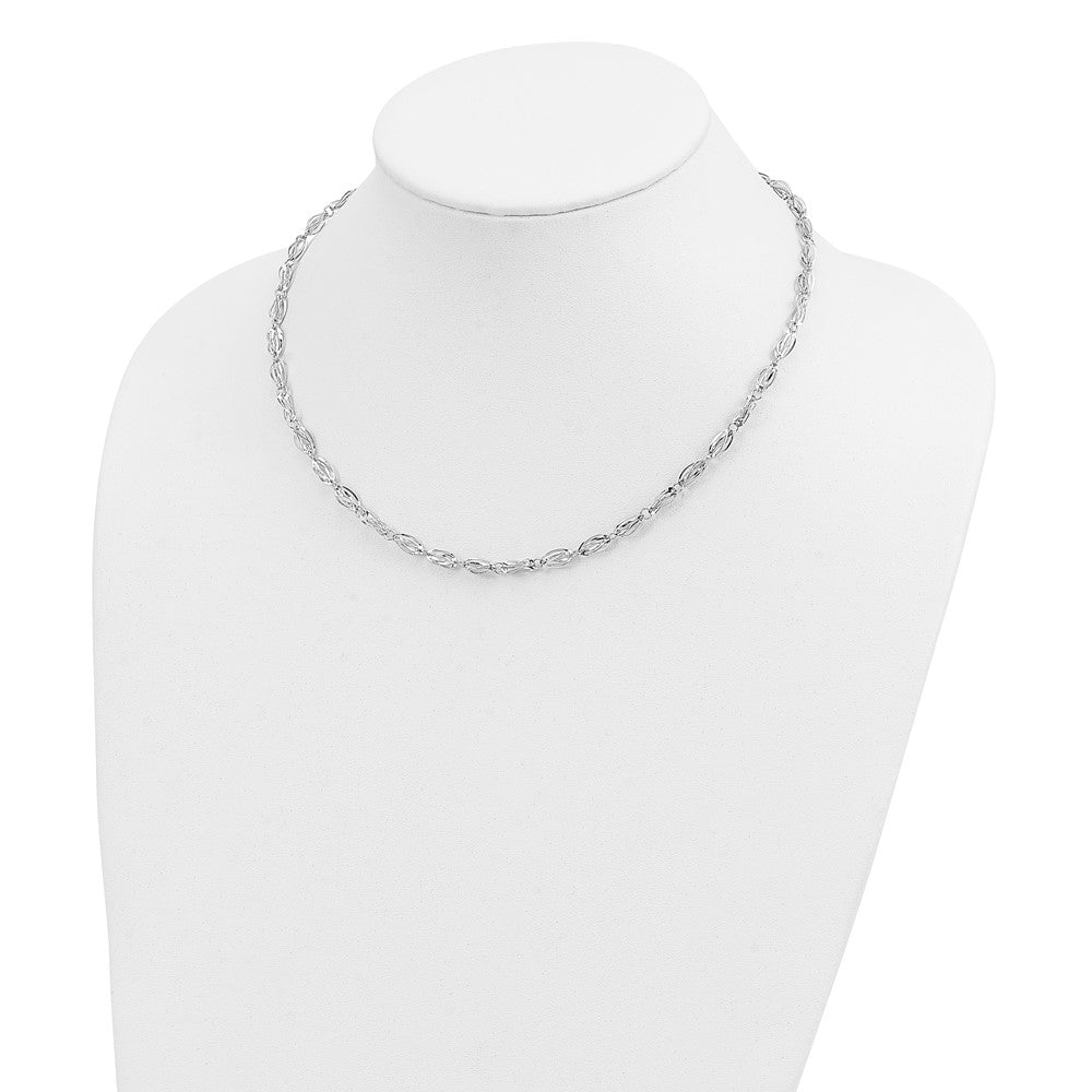 14K Weißgold Fantasieglieder Halskette