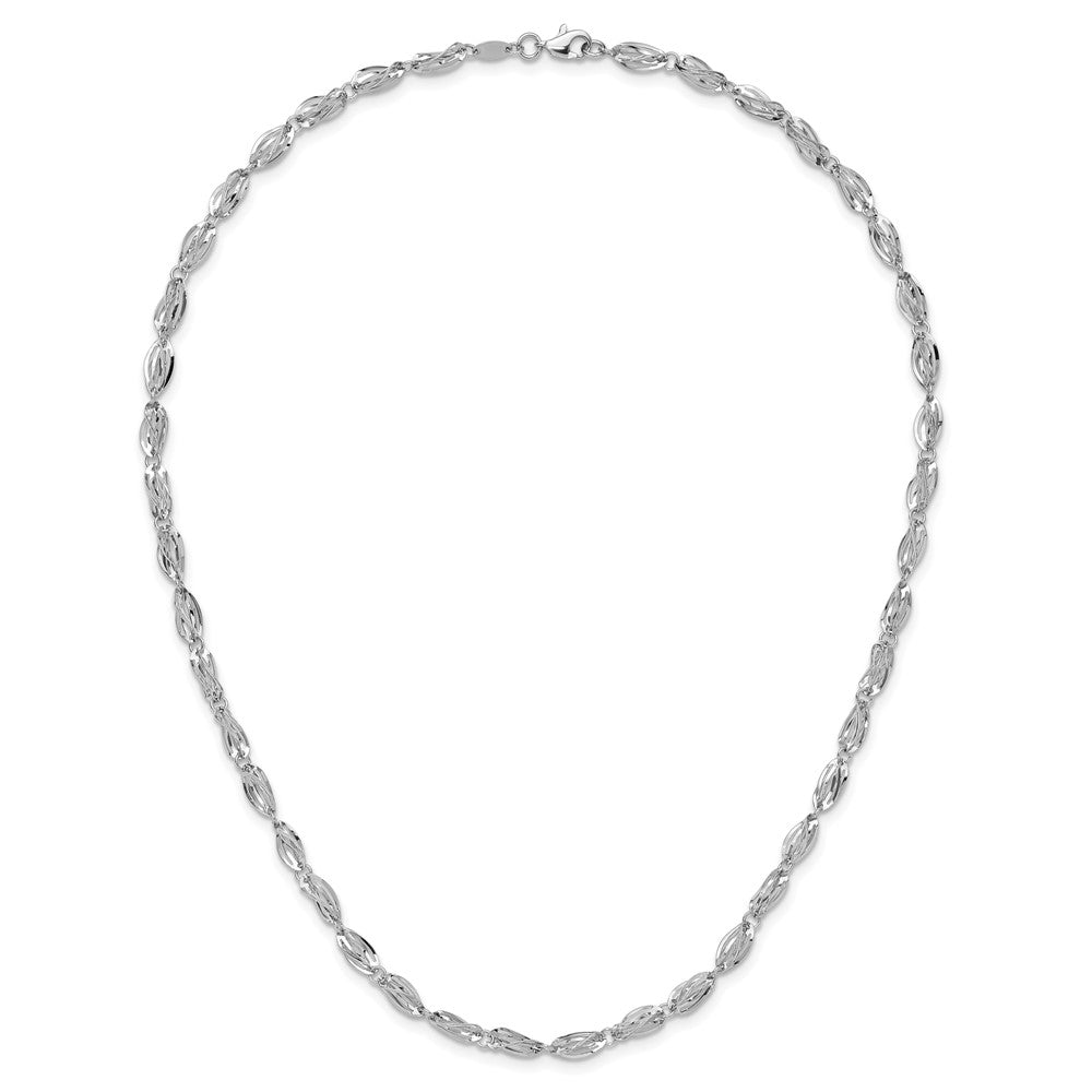 14K Weißgold Fantasieglieder Halskette