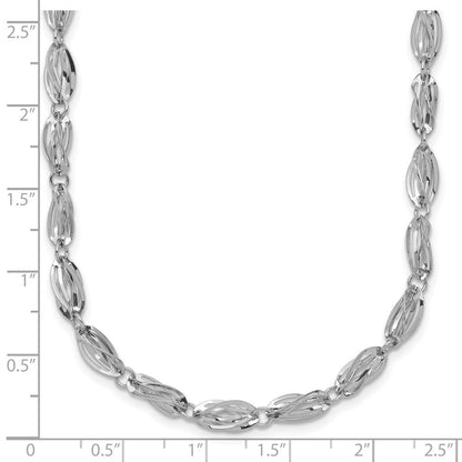 14K Weißgold Fantasieglieder Halskette