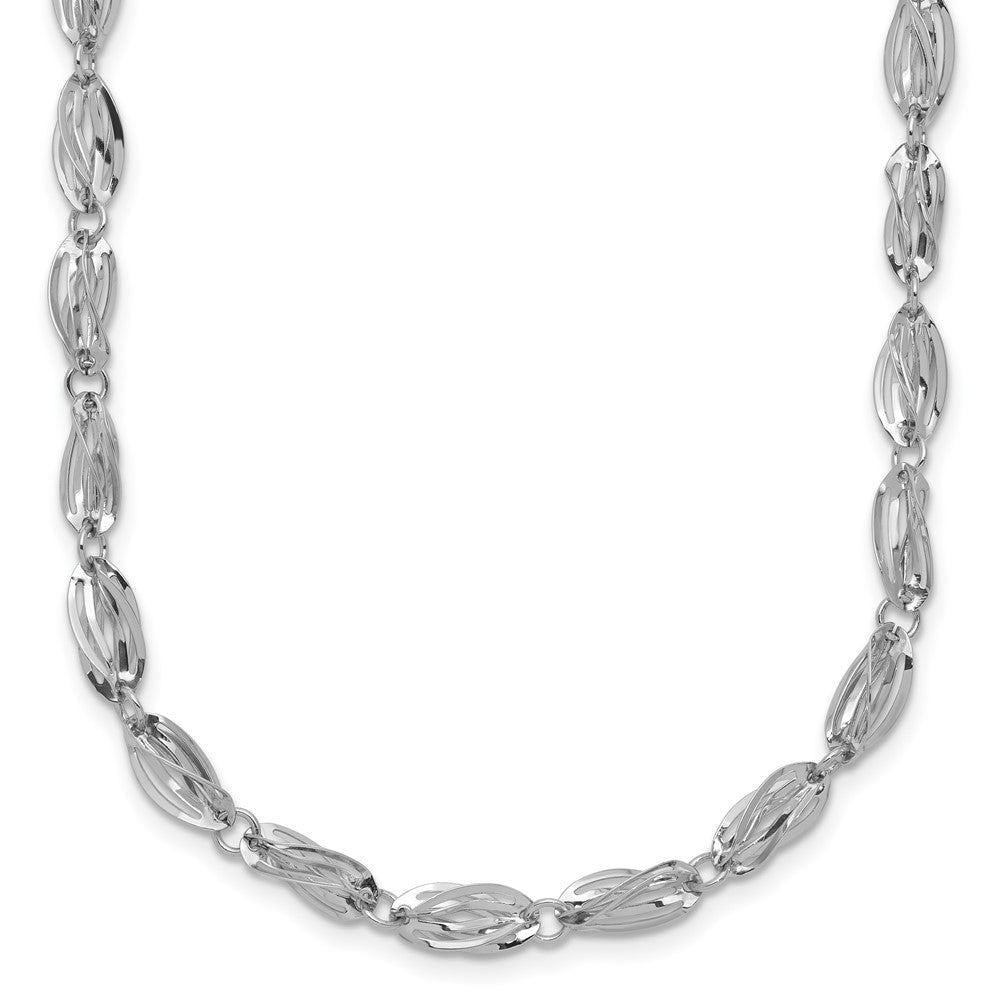 14K Weißgold Fantasieglieder Halskette