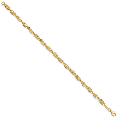 7.75 Zoll 14K Gold Poliert Fantasie Armband