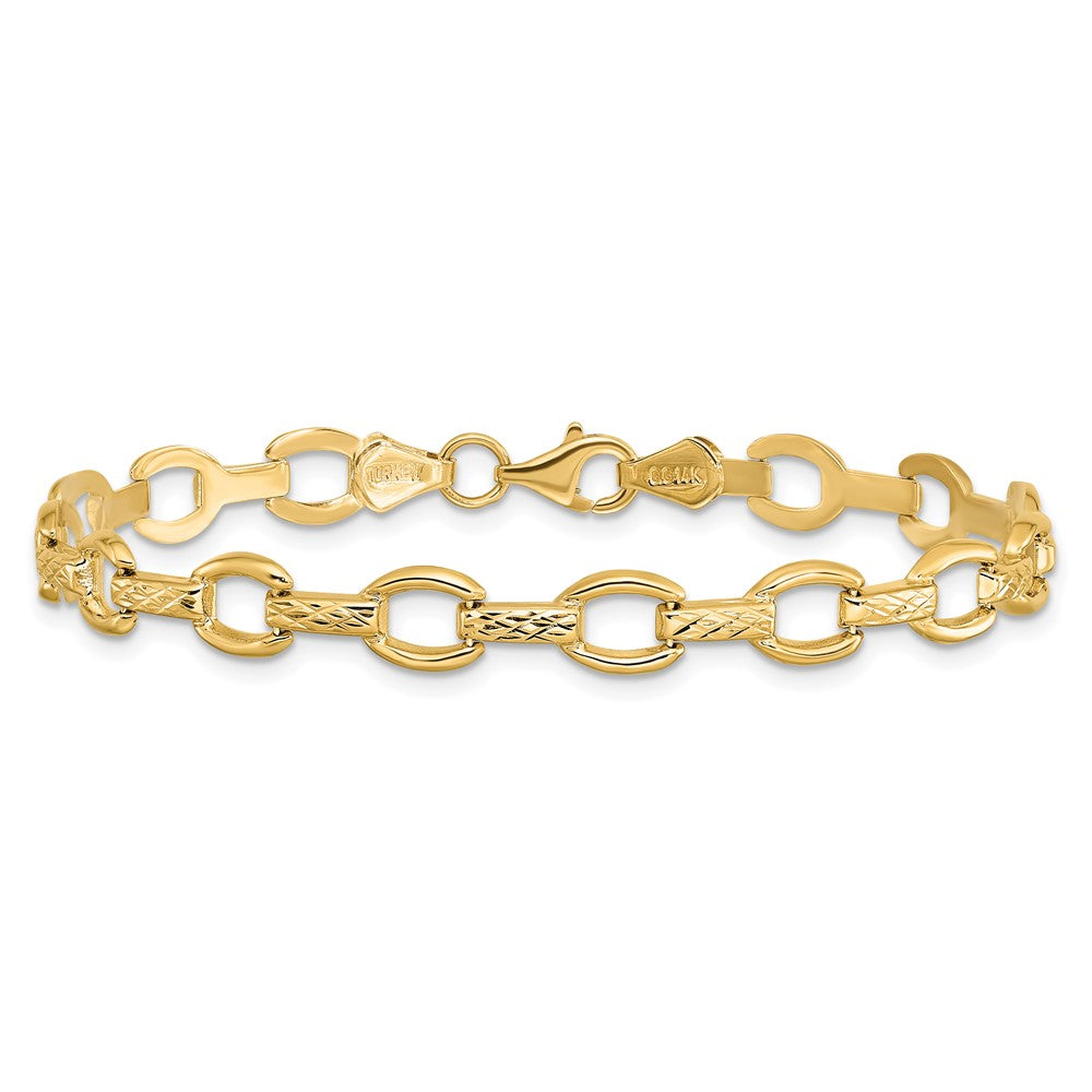 7 Zoll 14K Diamantiert Fantasieglieder Armband